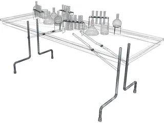 School Lab Table 3D Model