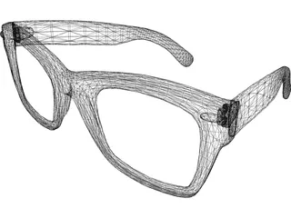 Rayban Type Glasses 3D Model
