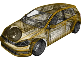 Volkswagen Golf (2017) 3D Model