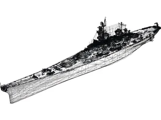 Iowa-class Battleship 3D Model