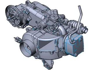 Scooter Engine 100cc 3D Model