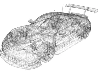 Porsche 911 RSR 3D Model