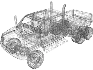 GMC C4500 Top Kick 6x6 3D Model