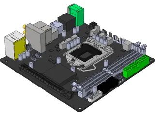 Gigabyte B360N Motherboard 3D Model