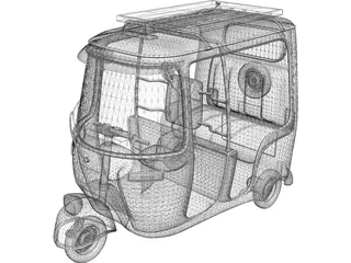 Tuk-Tuk Auto Rickshaw 3D Model