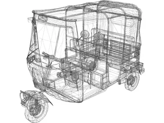 Open Auto Rickshaw 3D Model