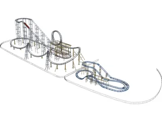 Roller Coaster 3D Model