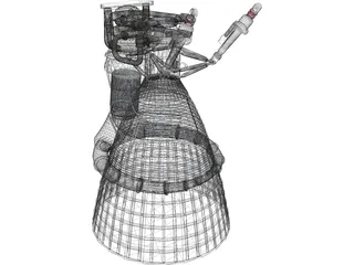 NASA Saturn 5 Rocketdyne F1 Engine 3D Model