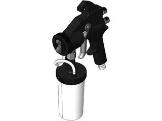 HVLP Spray Gun Bottom Feed 3D Model