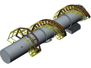 Exhaust Stack Platform Circular Stairway 3D Model