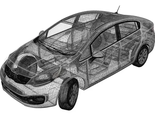 Kia Rio (US) Sedan (2012) 3D Model