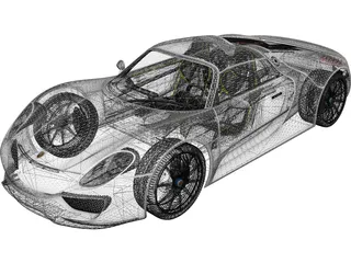 Porsche 918 Spyder Martini 3D Model