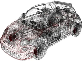 Fiat 500C Abarth (2014) 3D Model