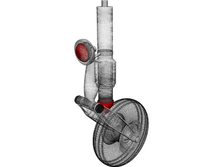 IAR 99 Front Landing Gear 3D Model
