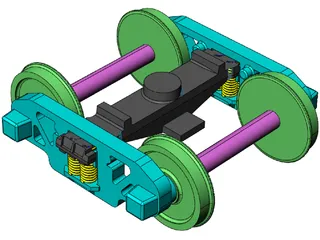 Train LHB ICF Bogie 3D Model