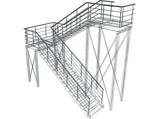 Metal Stairs 3D Model