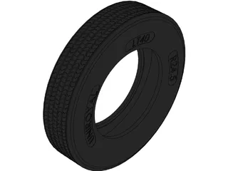 Tire Uniroyal LT40 11 R24.5 3D Model