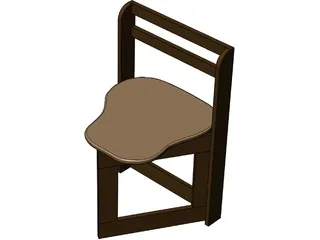 Wooden Folding Chair 3D Model