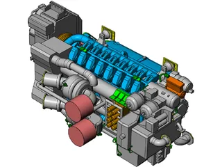 Marine Engine MTU 4500 3D Model