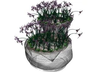 Flower Bed with Flowers 3D Model