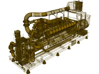 Caterpillar G35 20C V20 2MW 3D Model