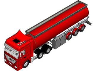 Mercedes-Benz Tanker Semi Trailer 3D Model