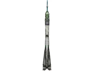 Soyuz-U Rocket Launcher 3D Model