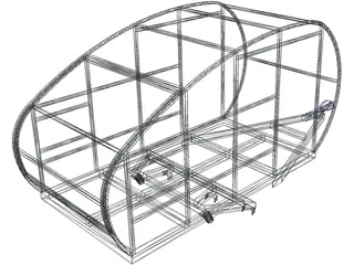 Mini Teardrop Camper Frame 3D Model