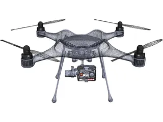 Four-Rotor UAV Drone 3D Model