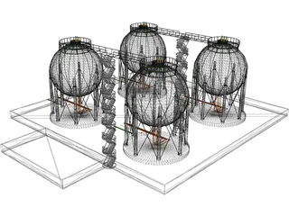Gas Tanks 3D Model