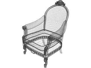 Antique Classic Armchair 3D Model