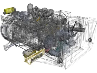 Perkins 1104A-44T Engine 3D Model