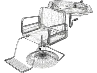 Hair Salon Washing Chair 3D Model