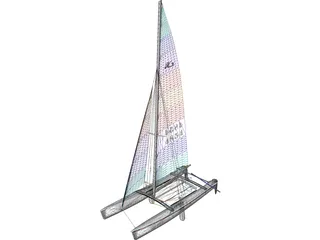 Hobie 18 Racing Catamaran 3D Model