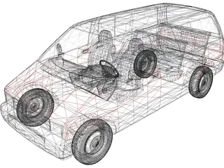 Ford Aerostar XLT Van (1994) 3D Model