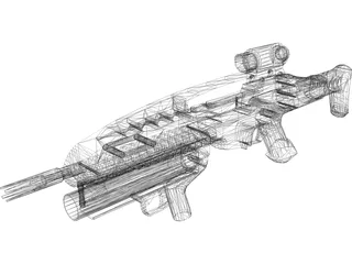 XM8 + XM320 Grenade Launcher 3D Model