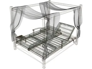 Balinese Bed 3D Model