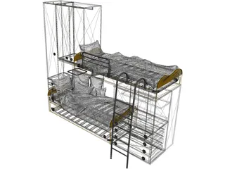 Bunk Bed Dual 3D Model