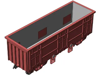 Freight Open Wagon 3D Model