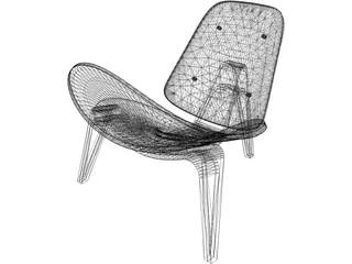 Hans J Wegner Three Legged Chair 3D Model