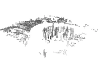 Shanghai Pudong City China 3D Model