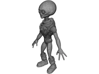 Funny Grey Alien 3D Model