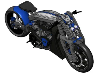 Custom Motorcycle 3D Model