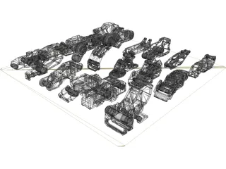 Hard Surface Kitbash Pack 1 Set 2 3D Model