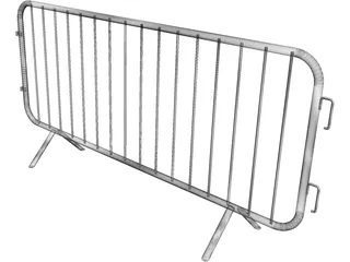 Crowd Control Barrier 3D Model