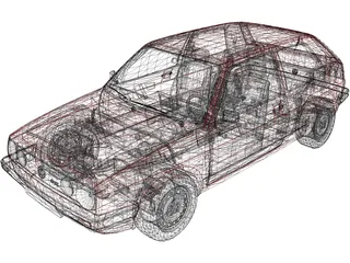 Volkswagen Golf GTI MK2 3D Model