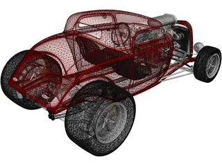 Ford Hotrod Coupe (1934) 3D Model