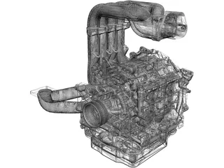 Mazda 13B Engine 3D Model