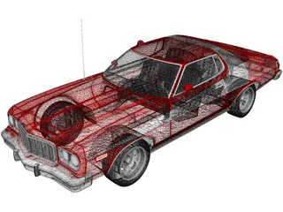 Ford Gran Torino (1975) 3D Model