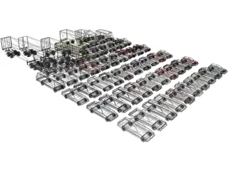 Low-Poly Vehicles Collection 3D Model